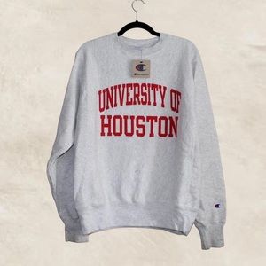 CHAMPION | Authentic UNIVERSITY OF HOUSTON College Crewneck in Light Grey